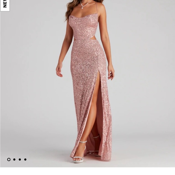 kristina formal sequin cutout dress